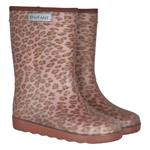 Rose gummistøvler med foer og leopard print